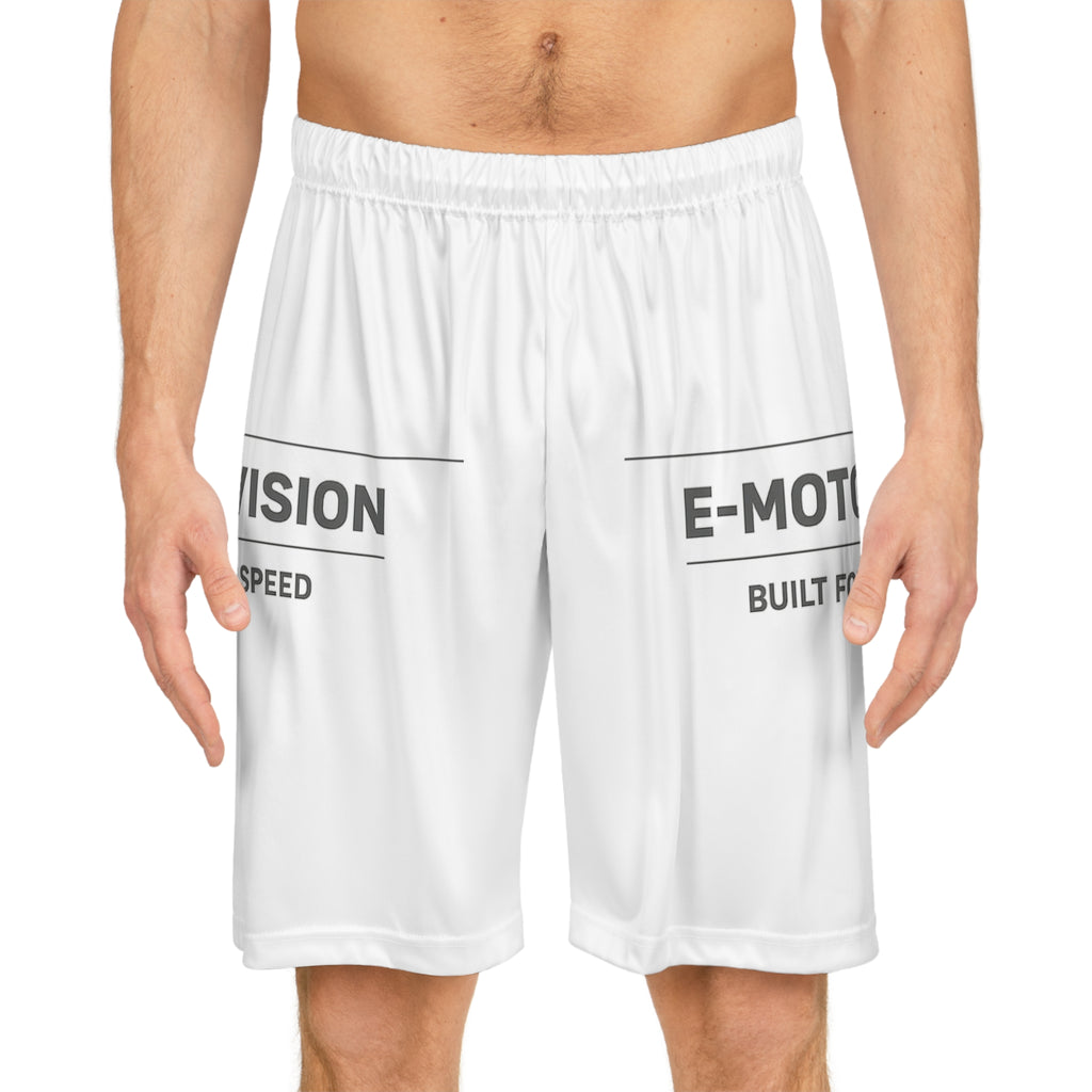 E-Moto Division Basketball Shorts — Built for Silent Speed AOP