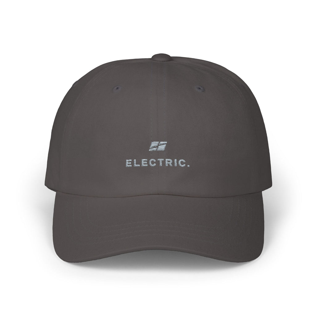 Electric. Embroidered Dad Cap — Minimalist White Baseball Hat