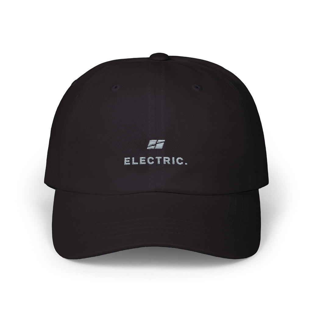 Electric. Embroidered Dad Cap — Minimalist White Baseball Hat