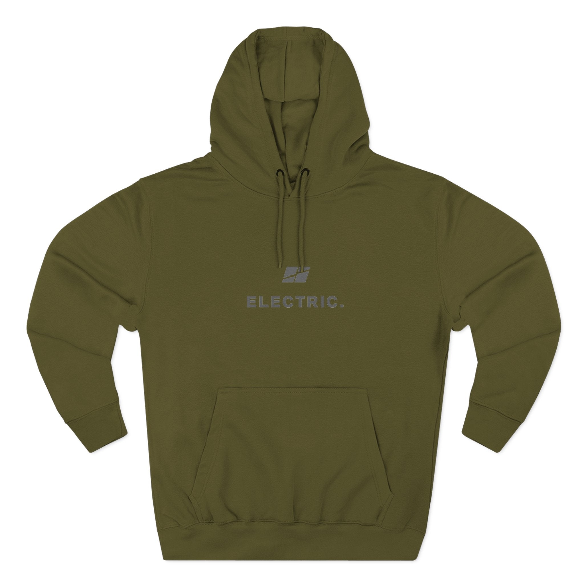 Electric Hoodie — Minimal E‑Moto Division Fleece Hoodie (No Bikes)