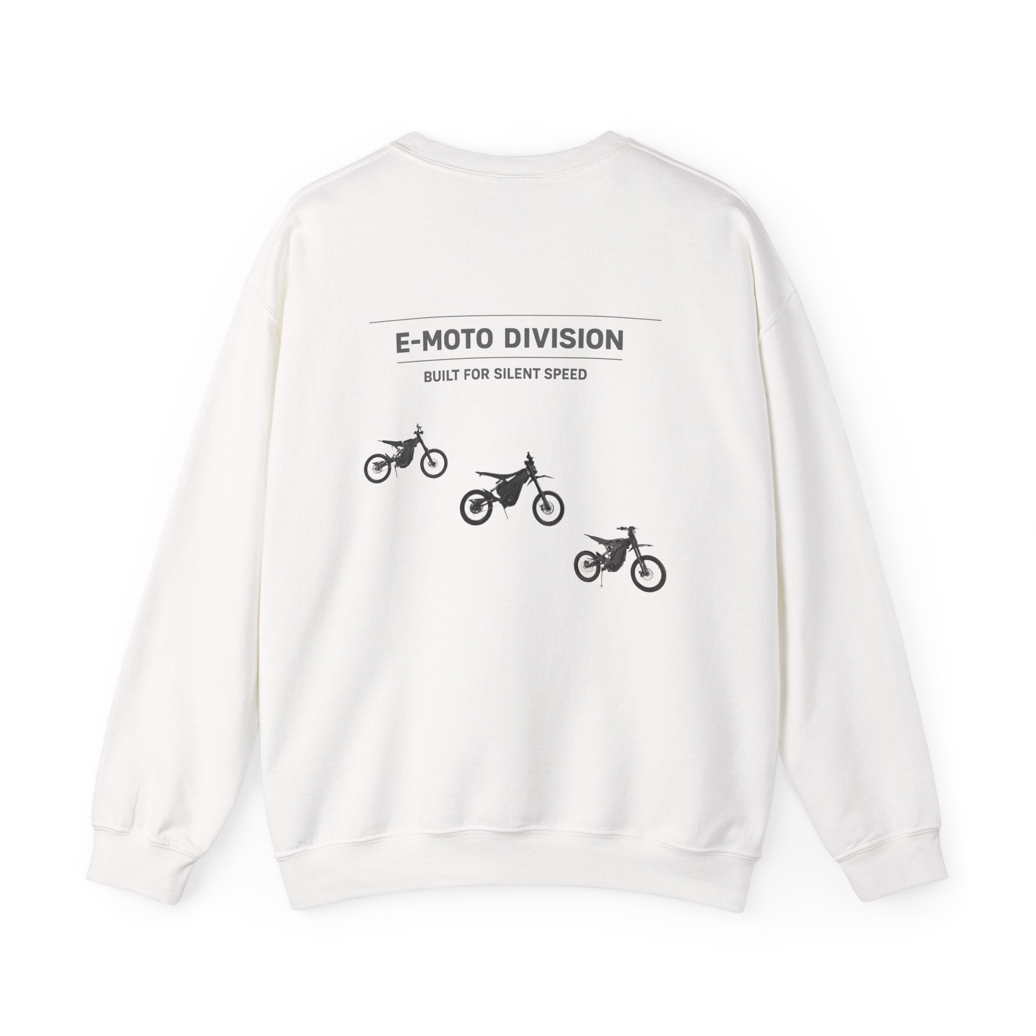 Electric E-Moto Crewneck Sweatshirt — E-Moto Division Graphic
