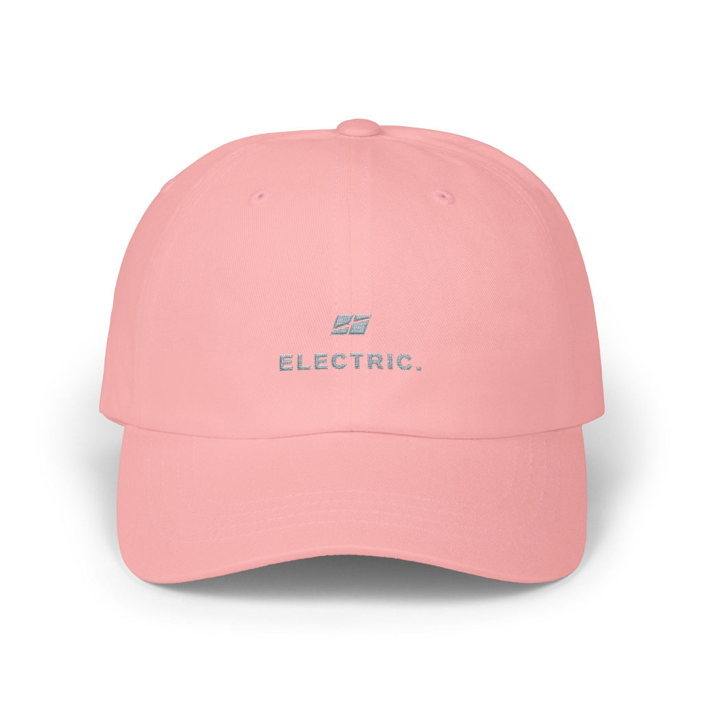 Electric. Embroidered Dad Cap — Minimalist White Baseball Hat