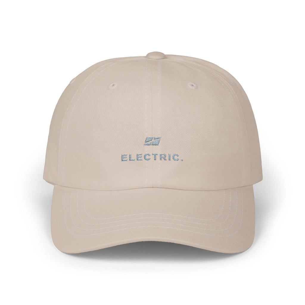 Electric. Embroidered Dad Cap — Minimalist White Baseball Hat