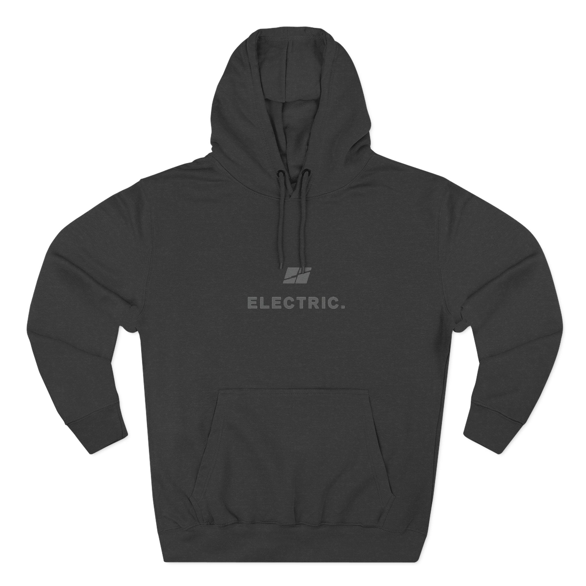 Electric Hoodie — Minimal E‑Moto Division Fleece Hoodie (No Bikes)