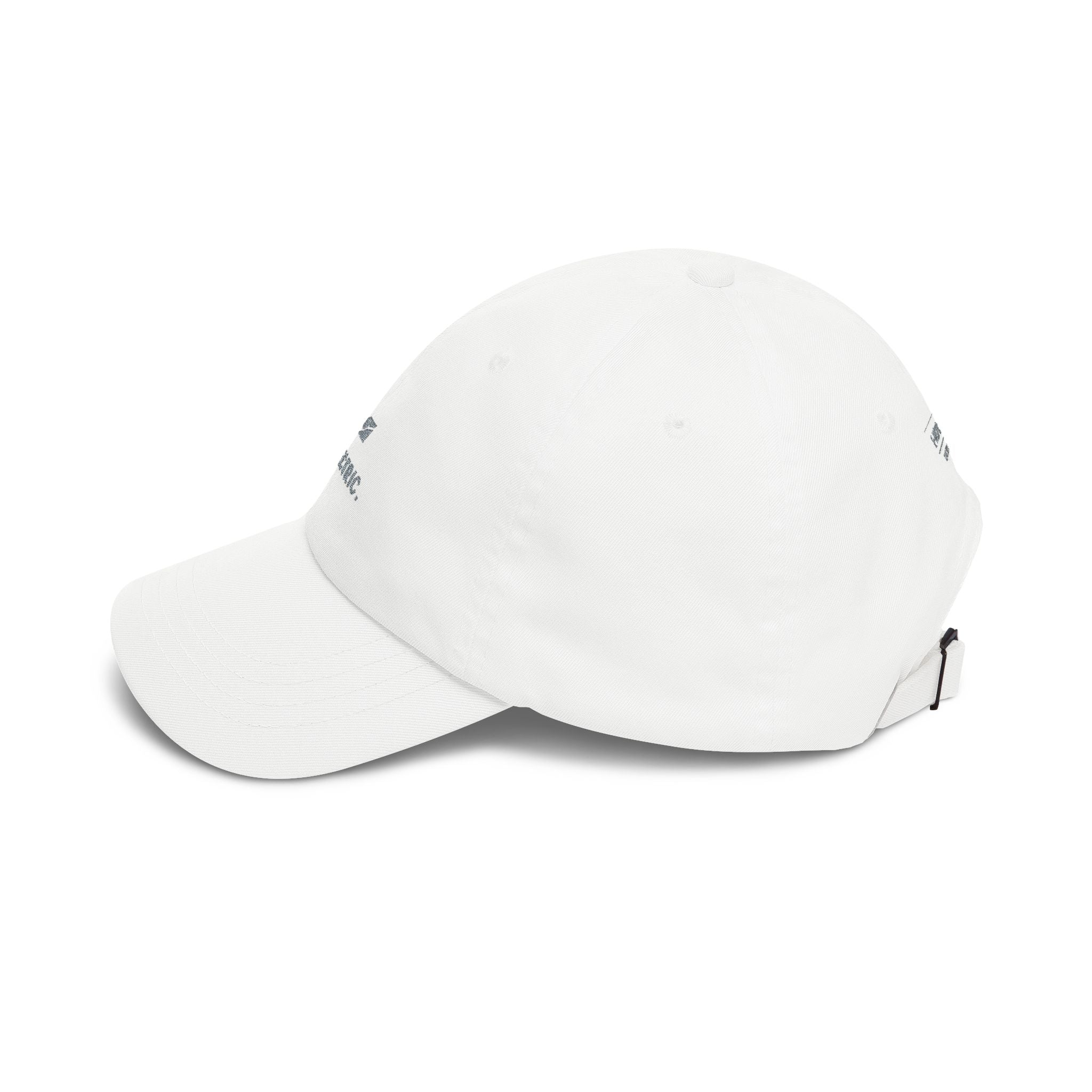 Electric. Embroidered Dad Cap — Minimalist White Baseball Hat