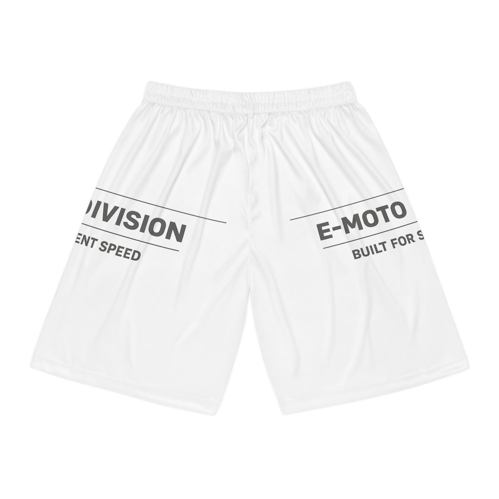 E-Moto Division Basketball Shorts — Built for Silent Speed AOP