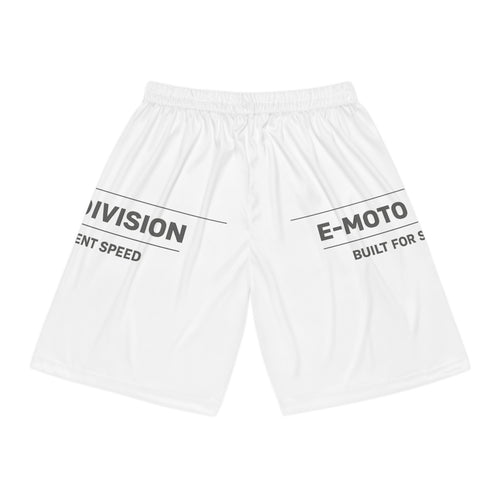 E-Moto Division Basketball Shorts — Built for Silent Speed AOP