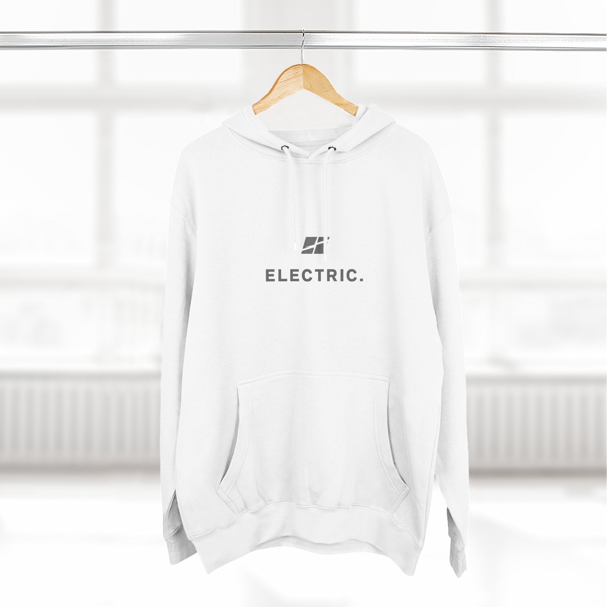 Electric Hoodie — Minimal E‑Moto Division Fleece Hoodie (No Bikes)